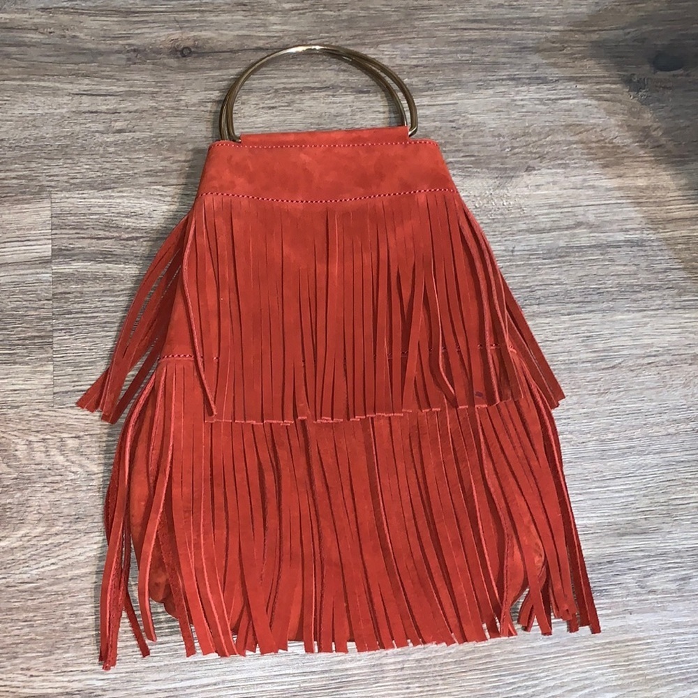 ikwetta leather fringe bag